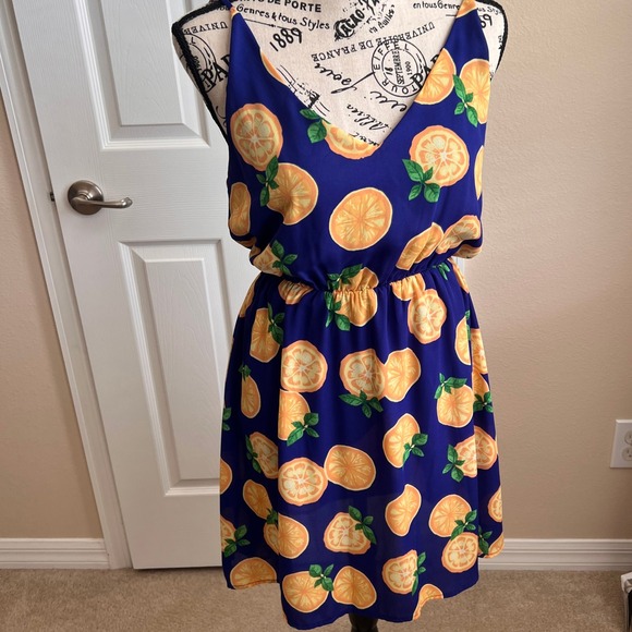 Everly Orange Print Dress - Sleeveless Mini Dress - Summer Dress - S - Picture 10 of 10